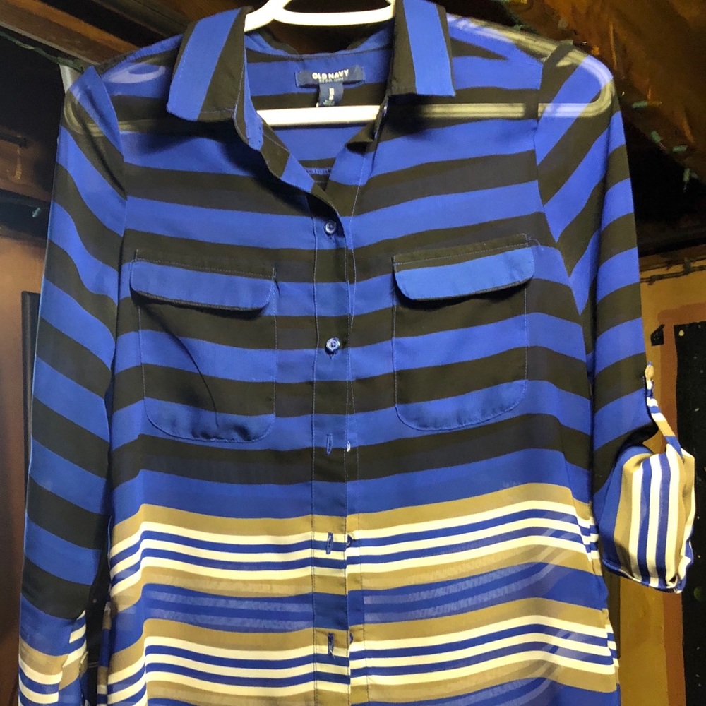Semi-Sheer Old Navy XS Striped Blouse